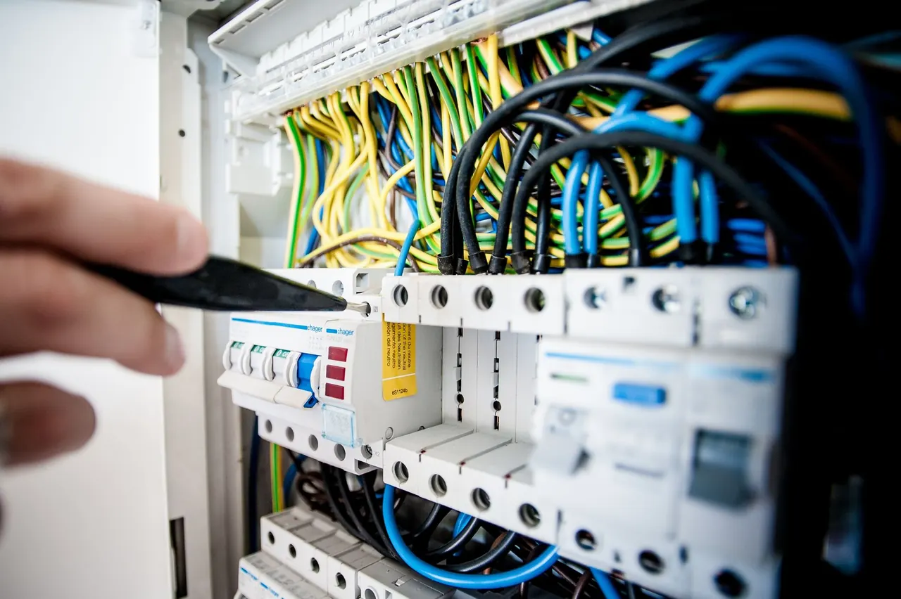 Service professional preparing equipment
